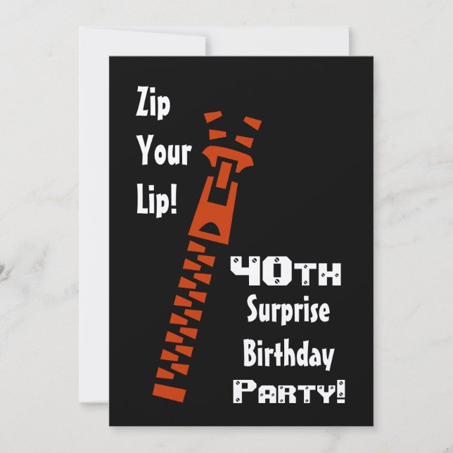 40th SURPRISE Birthday Party Invitation Template (Front)