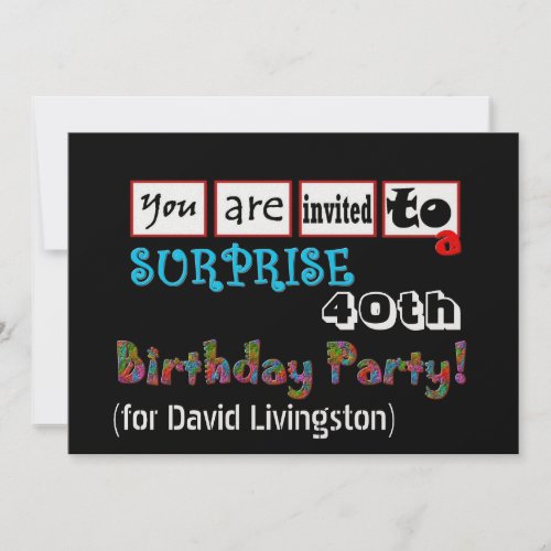 40th SURPRISE Birthday Party Invitation Template
