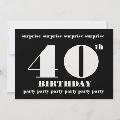 40th SURPRISE Birthday Party Invitation Template