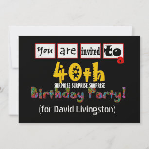 40th SURPRISE Birthday Party Invitation Template
