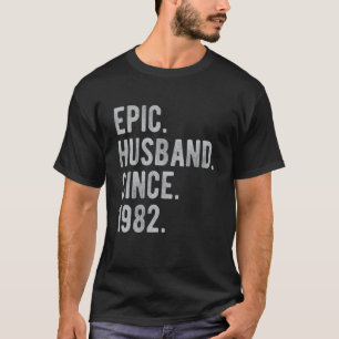 40th Wedding Aniversary For Him Epic Husband Sinc T-Shirt
