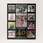 40th Wedding Anniversary 10 Photo Collage Jigsaw Puzzle<br><div class="desc">Unique photo collage jigsaw puzzle personalized for 40th ruby wedding anniversary. Make your parents and family happy with this custom photo collage puzzle.</div>