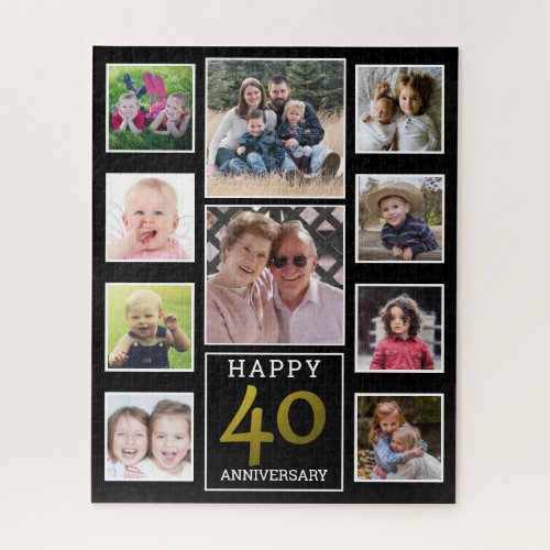 40th Wedding Anniversary 10 Photo Collage Jigsaw Puzzle