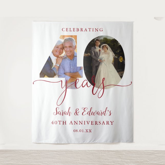 40th Wedding Anniversary 2 Photo Backdrop (Front)