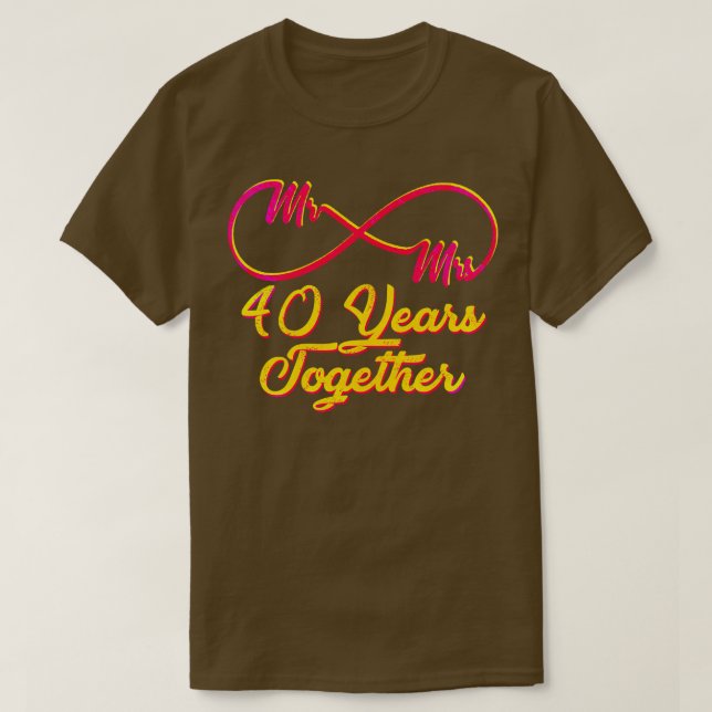 40th Wedding Anniversary 40 Years Of Marriage 2 T-Shirt (Design Front)