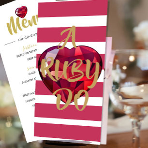 40th Wedding Anniversary A Ruby Do Celebration Menu