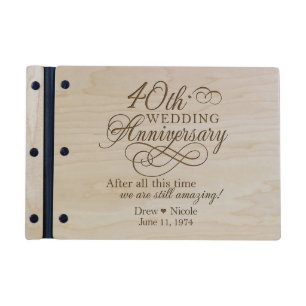 40th Wedding Anniversary Beautiful Guest Book