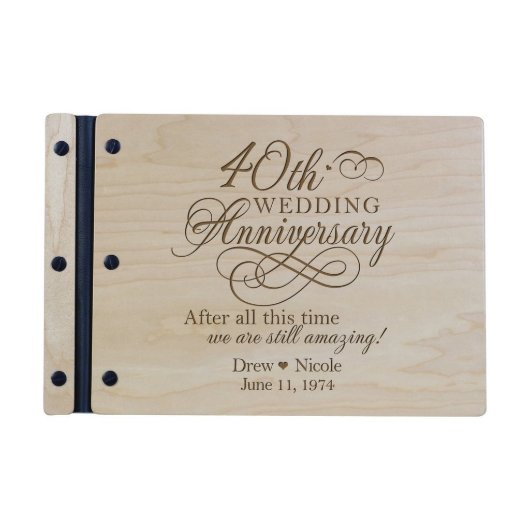40th Wedding Anniversary Beautiful Guest Book (Front)
