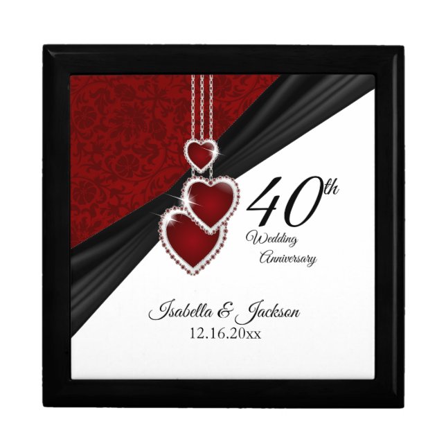 40th Wedding Anniversary Beautiful Keepsake Gift Box (Front)