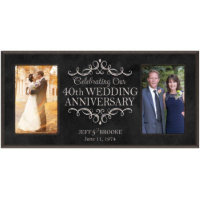40th Wedding Anniversary Black Two-Picture Frame