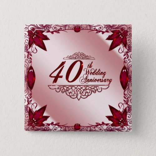 40th Wedding Anniversary Button