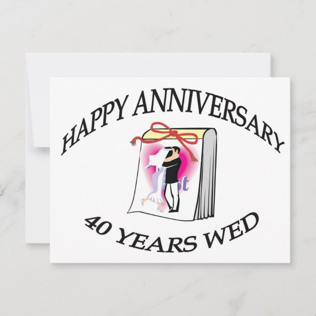 40th. Wedding Anniversary Card (Front)