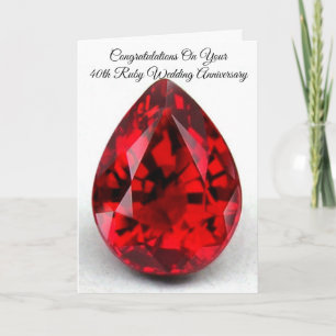 40th Wedding Anniversary Card Ruby