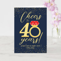 40th Wedding Anniversary Cheers Ring