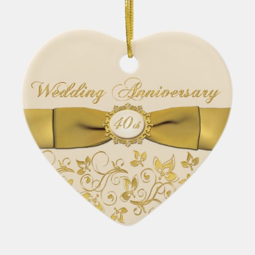 40th Wedding Anniversary Christmas Ornament