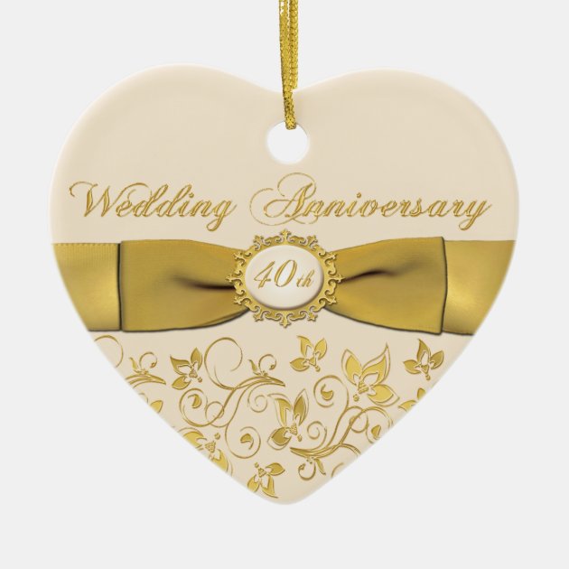 40th wedding anniversary christmas ornament