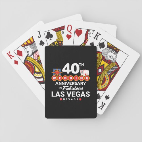 40th Wedding Anniversary Couples Las Vegas Trip Poker Cards