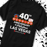 40th Wedding Anniversary Couples Las Vegas Trip T-Shirt<br><div class="desc">Unique 40th anniversary gift for husband & wife or married couple taking a romantic weekend getaway to Las Vegas to celebrate 40 years of marriage! Novelty souvenir to remember your Vegas trip as a second honeymoon vacation or wedding party you never had. Features "40th Wedding Anniversary in Fabulous Las Vegas...</div>