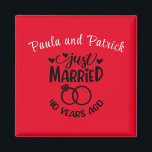 40th Wedding Anniversary Custom Names Ruby Red Magnet<br><div class="desc">Commemorate your fortieth wedding anniversary with this ruby red background,  custom magnet. Personalize the names in black text to your own or the couple celebrating this milestone. Great idea for a party favor too!</div>