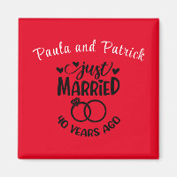 40th Wedding Anniversary Custom Names Ruby Red