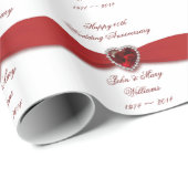 40th Wedding Anniversary Design Wrapping Paper (Roll Corner)