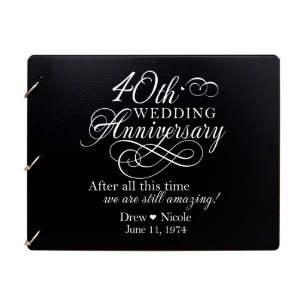 40th Wedding Anniversary Elegant Guest Book