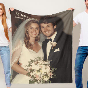 40th Wedding Anniversary Fleece Blanket Photo