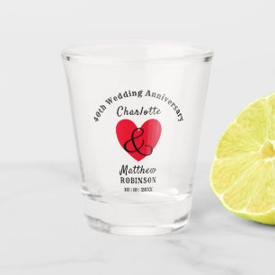 40th Wedding Anniversary Gift Personalized Shot Glass
