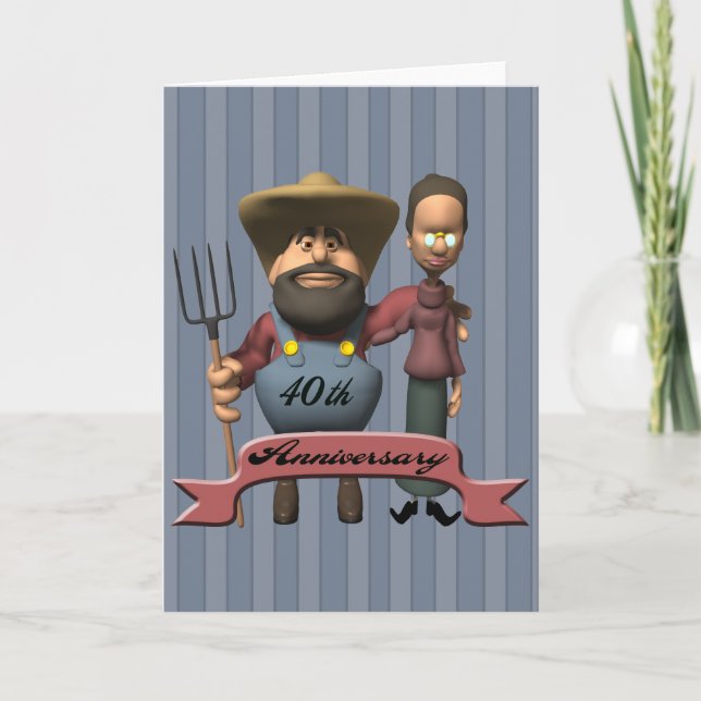 40th Wedding Anniversary Gifts Card (Front)