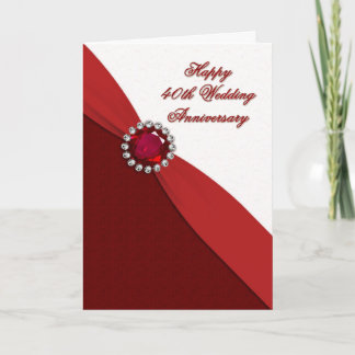 40th Wedding Anniversary Greeting Card