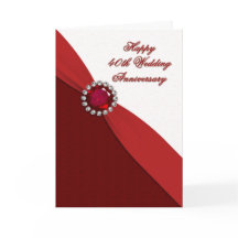 40th Wedding Anniversary Greeting Card