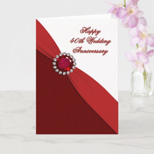 40th Wedding Anniversary Greeting Card