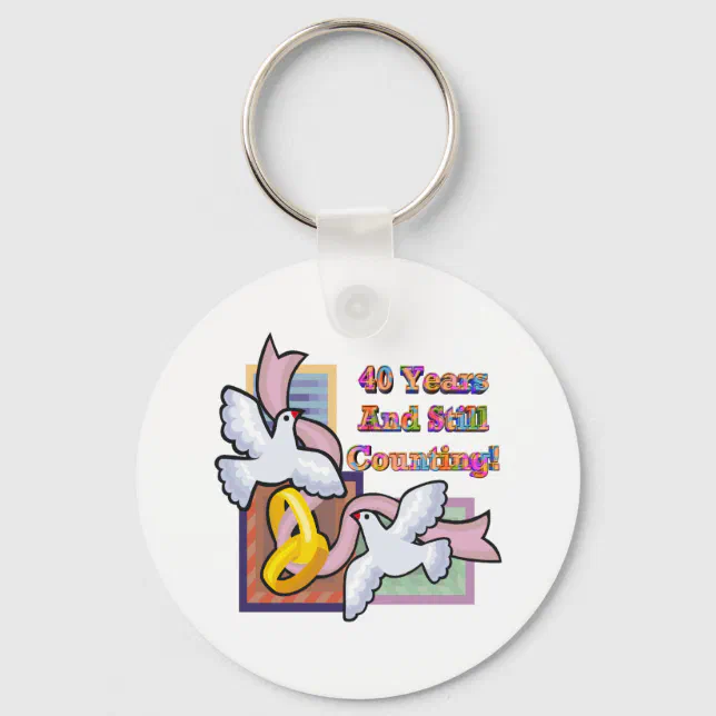 40th wedding anniversary gw keychain | Zazzle