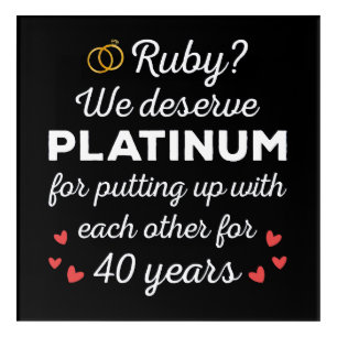 40th Wedding Anniversary I - Ruby Funny Couple Acrylic Print