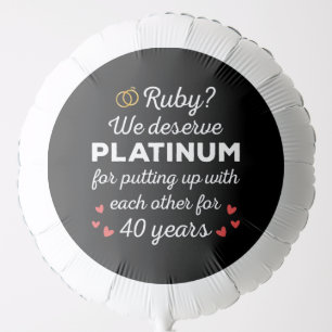 40th Wedding Anniversary I - Ruby Funny Couple Balloon