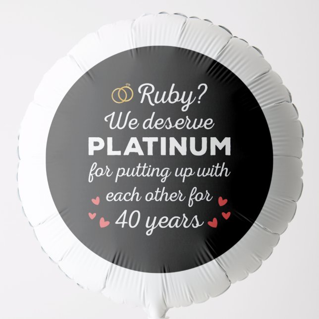 40th Wedding Anniversary I - Ruby Funny Couple Balloon (Front)