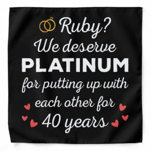 40th Wedding Anniversary I - Ruby Funny Couple Bandana