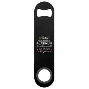 40th Wedding Anniversary I - Ruby Funny Couple Bar Key