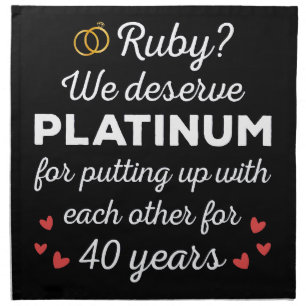 40th Wedding Anniversary I - Ruby Funny Couple Cloth Napkin