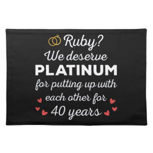 40th Wedding Anniversary I - Ruby Funny Couple Cloth Placemat