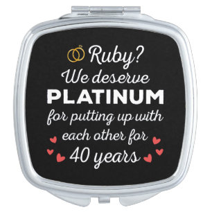 40th Wedding Anniversary I - Ruby Funny Couple Compact Mirror
