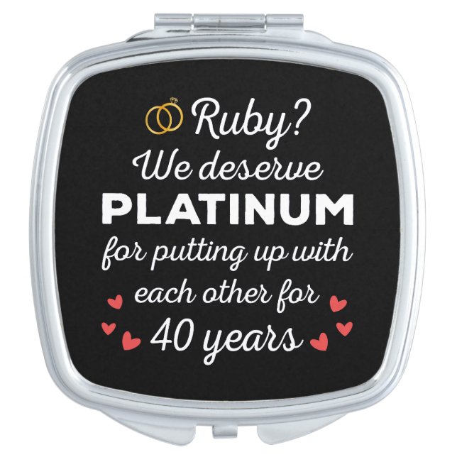 40th Wedding Anniversary I - Ruby Funny Couple Compact Mirror (Front)