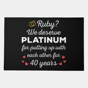 40th Wedding Anniversary I - Ruby Funny Couple Doormat