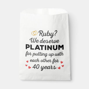 40th Wedding Anniversary I - Ruby Funny Couple Favor Bag