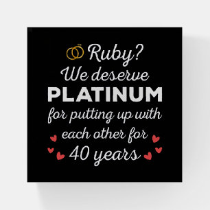40th Wedding Anniversary I - Ruby Funny Couple Paperweight
