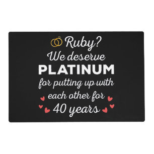 40th Wedding Anniversary I - Ruby Funny Couple Placemat