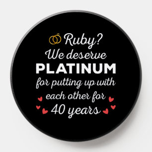 40th Wedding Anniversary I - Ruby Funny Couple PopSocket