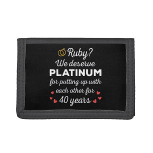 40th Wedding Anniversary I - Ruby Funny Couple Tri-fold Wallet