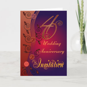 40th Wedding Anniversary Invitation Card