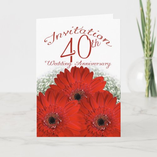 40th wedding anniversary invitation card _ ruby we